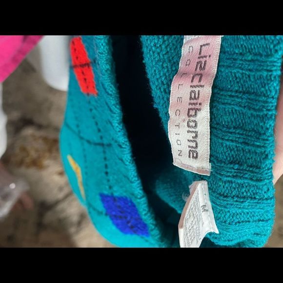 Liz Claiborne Women's Argyle Pullover Sweater & Pull-On Sweatpants Blue Medium - Picture 6 of 12